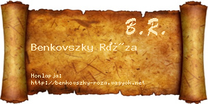 Benkovszky Róza névjegykártya